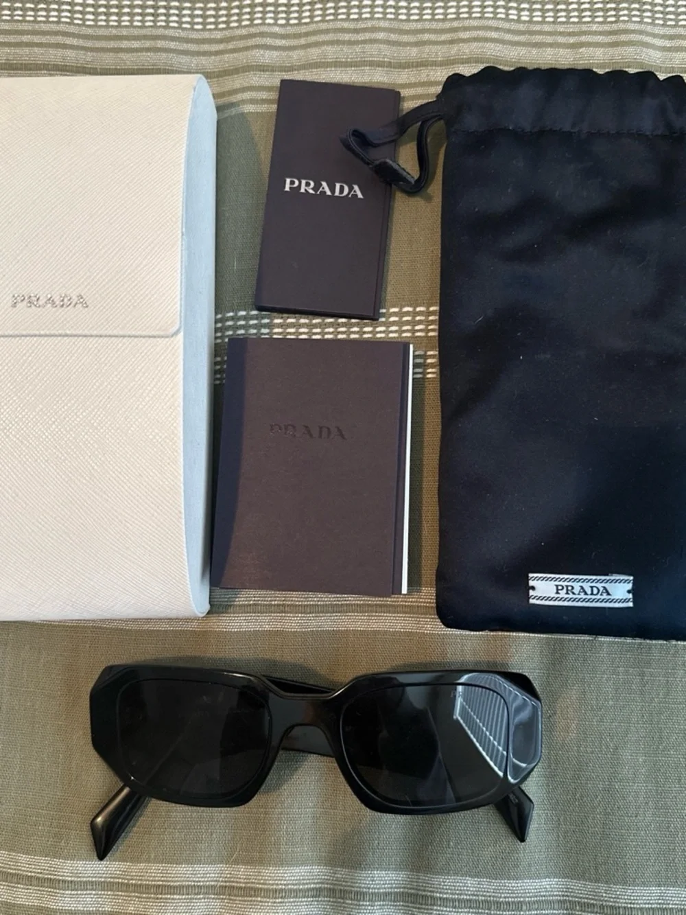 Prada Black Angular Frame Sunglasses